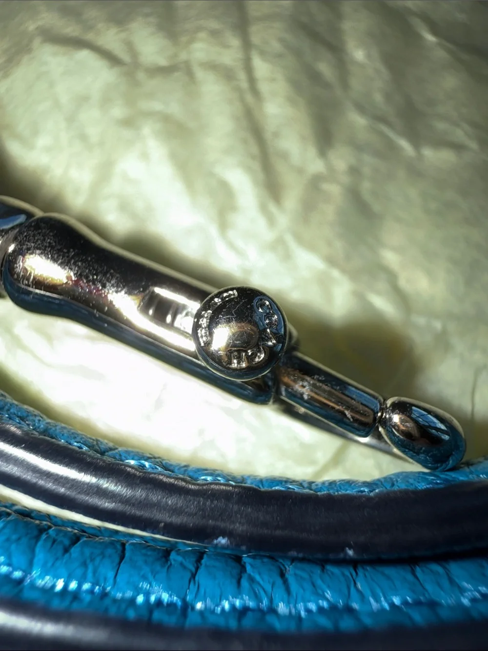 Coach Pebbled Leather Crossbody in Bright Blue